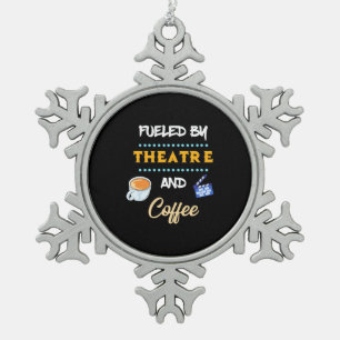 Actor Fuelled By Theatre Coffee Snowflake Pewter Christmas Ornament