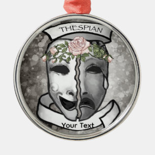 Actor Half Masks Metal Ornament