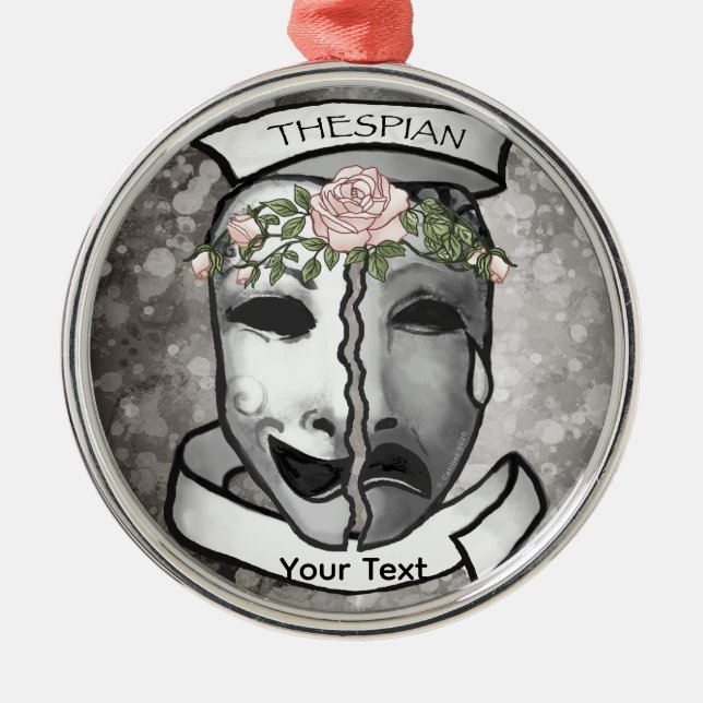 Actor Half Masks Metal Ornament (Front)
