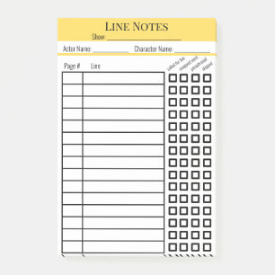 Actor Line Notes chart