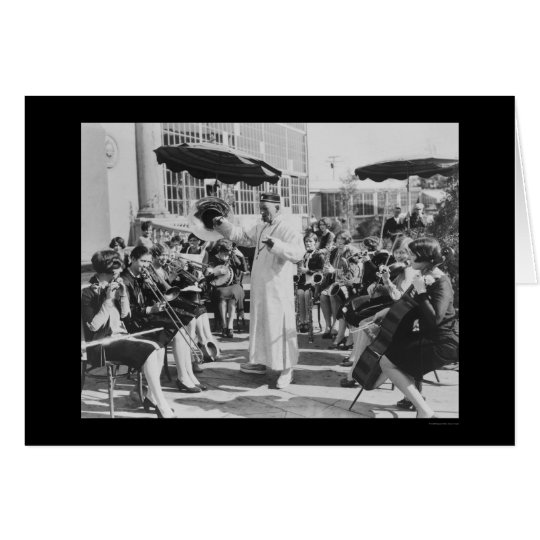 Actor Lon Chaney as Mr. Wu with Girls Band 1927 Card