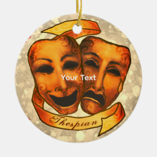 Actor Masks Ceramic Ornament