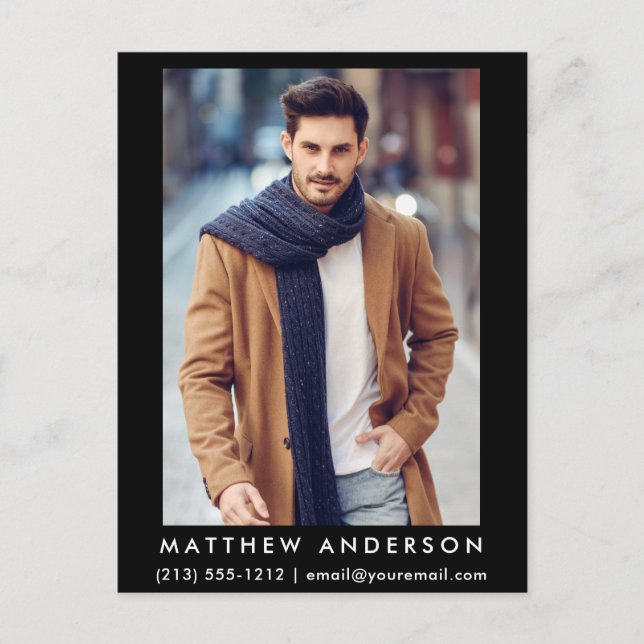 Actor Model 2 Photo Postcard - Blk (Front)