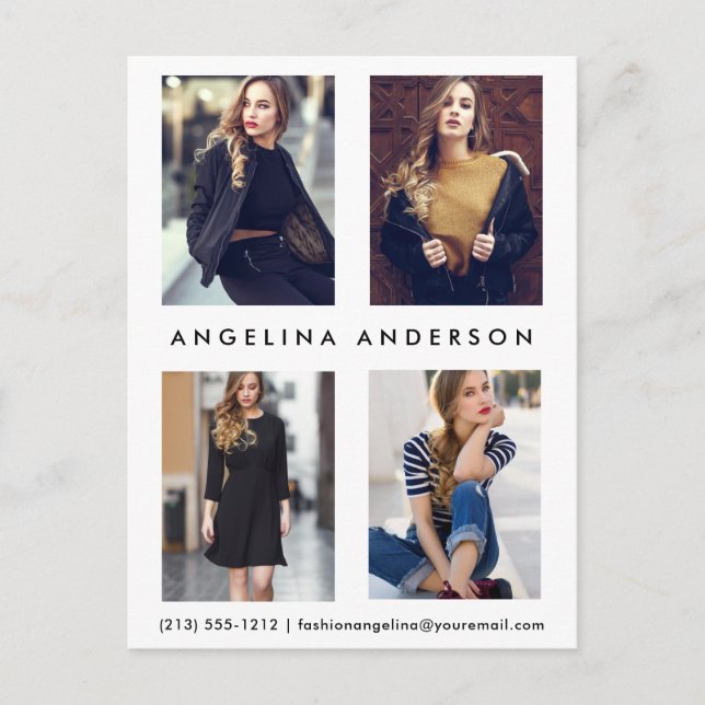 Actor Model 4 Photo Comp Card Postcard (Front)