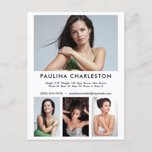 Actor Model 4 Photo Template Promotional Postcard