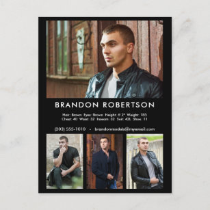 Actor Model 4 Photo Template Promotional Postcard