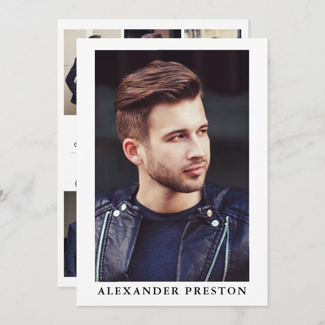 Actor Model Comp Card Zed Card 7 Photo 2 Sided 5x7 (Front/Back)