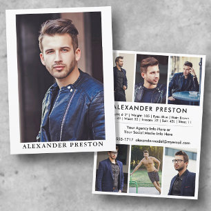 Actor Model Comp Card Zed Card 7 Photo 5.5x7.5