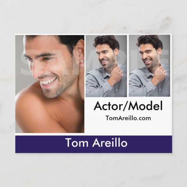 Actor & Model Headshot Comp Postcard 2-Sided (Front)