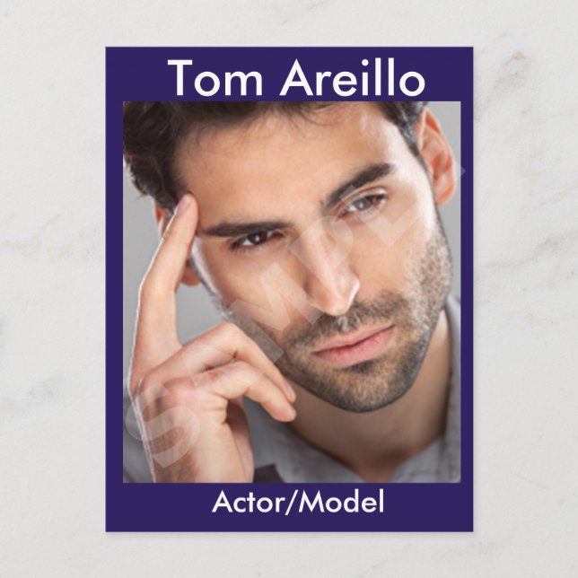 Actor & Model Headshot Comp Template  2-Sided Postcard (Front)