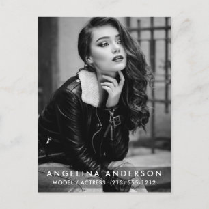 Actor Model Photo Black and White Postcard