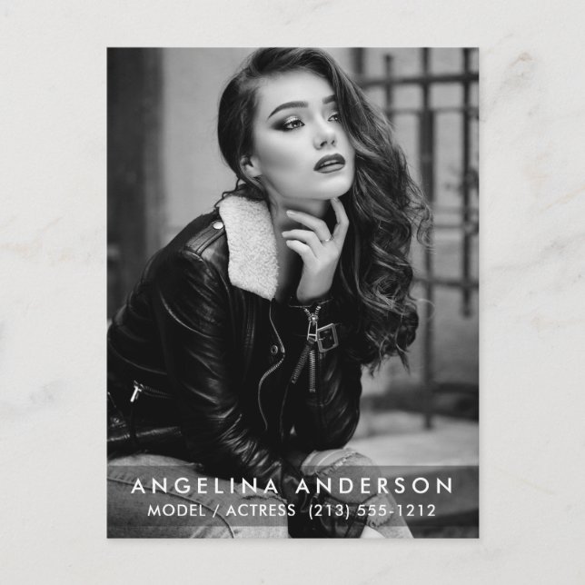 Actor Model Photo Black and White Postcard (Front)