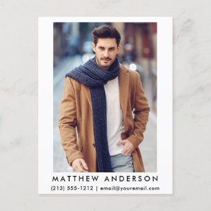 Actor Model Photo Postcard - Wht