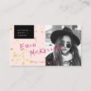 Actor Model Singer Blush Pink Photo Business Card