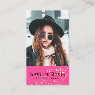 Actor Model Singer Dancer Pink Photo Business Card