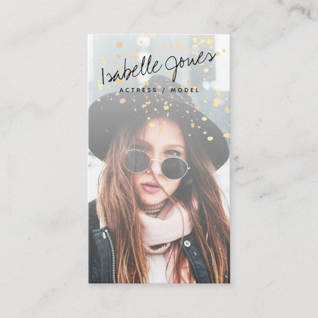 Actor Model Singer Dancer Pink Photo Business Card (Front)