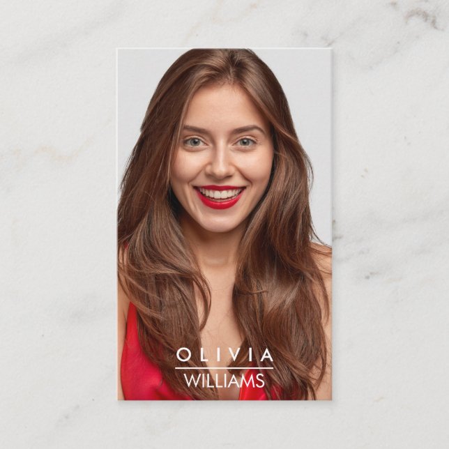 Actor Models Dancer Photo Transparent Gradient  Business Card (Front)