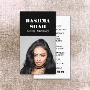 Actor Musician Entertainment Professional Photo Business Card