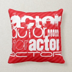 Actor; Scarlet Red Stripes Cushion