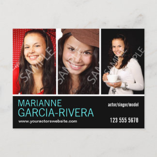 Actor Triple Headshot Postcard