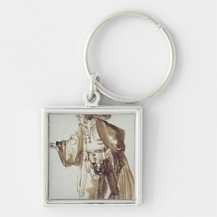 Actor with a Broad-rimmed Hat Key Ring