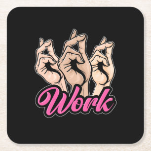 Actor Work Square Paper Coaster