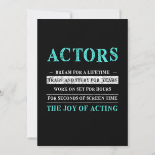 Actors Acting Actor Actress Movie Theatre Gift Invitation