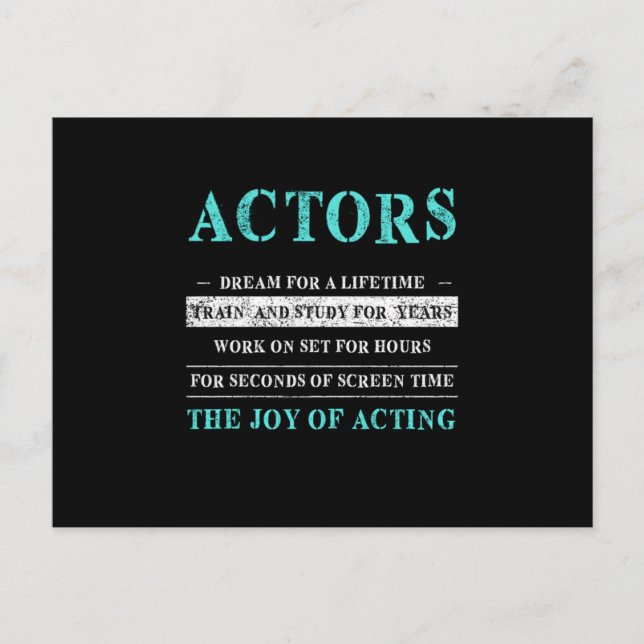 Actors Acting Actor Actress Movie Theatre Gift Postcard (Front)