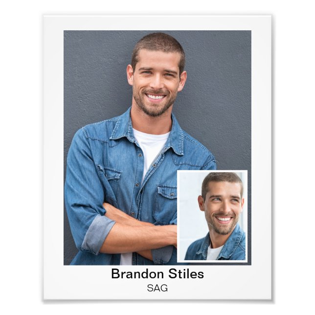 Actors Headshot 8x10 Border Insert Photo Print (Front)