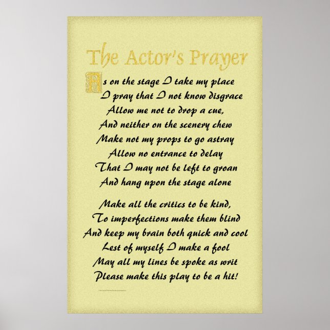 Actor's Prayer Poster (Front)
