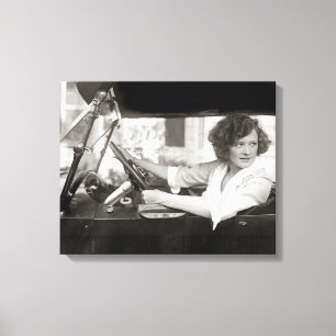 Actress Behind the Wheel, 1921 Canvas Print