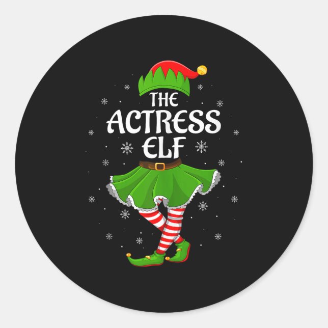 Actress Elf Christmas Family Girls Women Elf Squad Classic Round Sticker (Front)