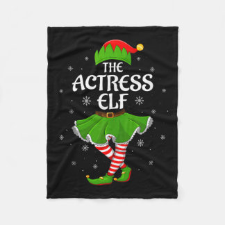 Actress Elf Christmas Family Girls Women Elf Squad Fleece Blanket