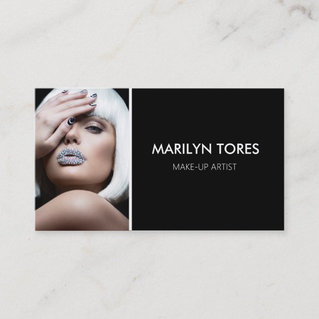 ★Actress-Hairstylist-Model Modern Headshot ★ Business Card (Front)