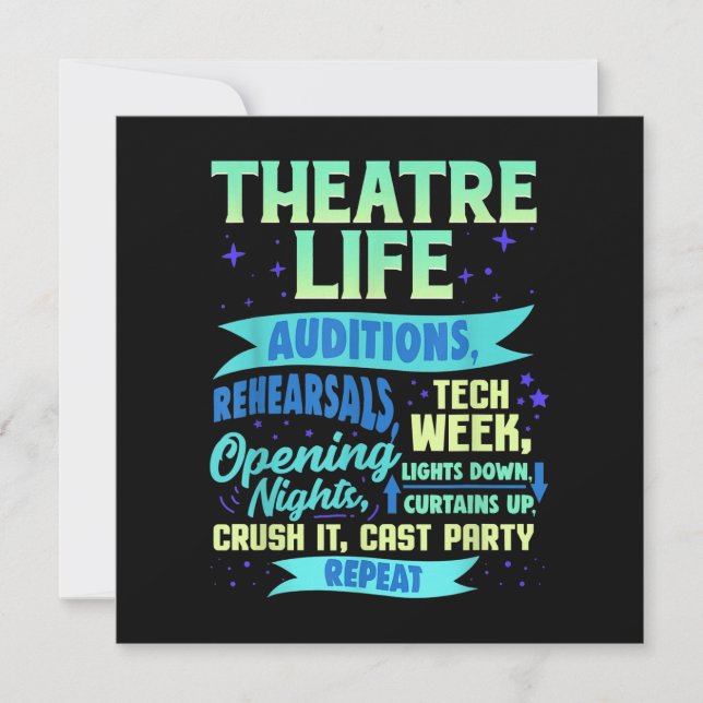 Actress Nerd Actor  Musical Acter Spian Thank You Card (Front)