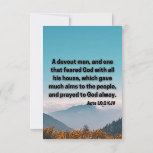 Acts 10:2 KJV Bible Scripture Pic Greeting Card