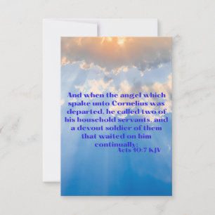 Acts 10:7 KJV Bible Scripture Pic Greeting Card