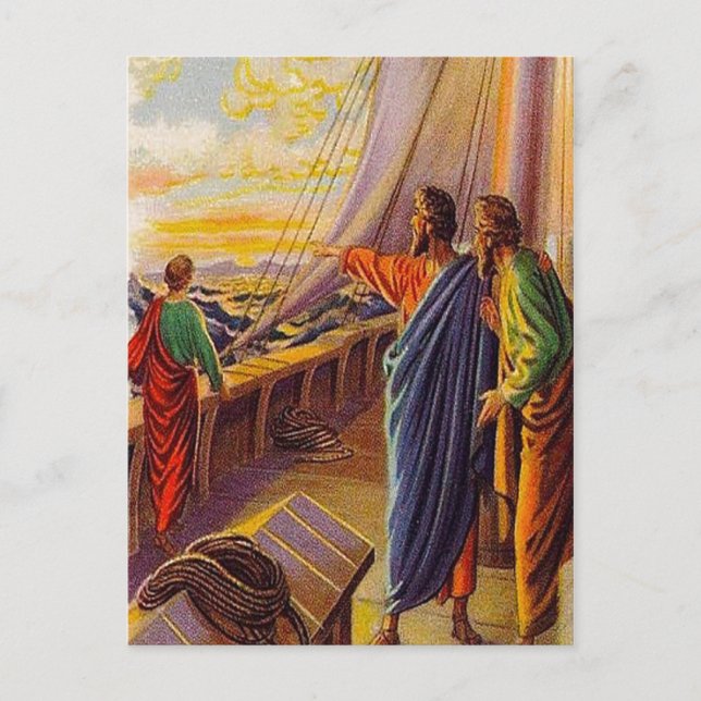 Acts 13:4-5 Sailing to Cyprus postcard (Front)