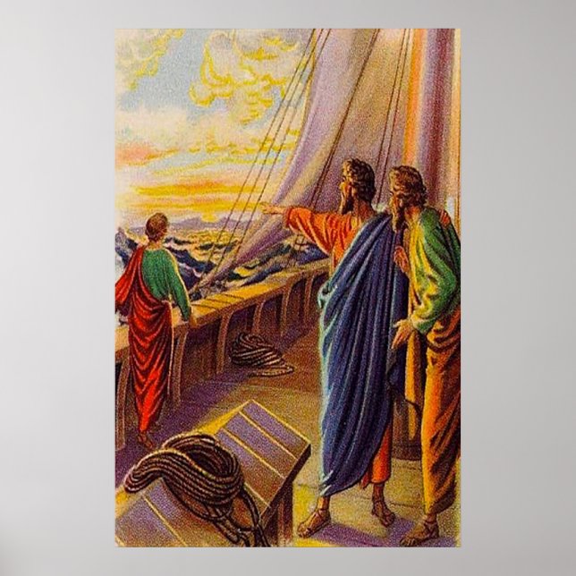 Acts 13:4-5 Sailing to Cyprus poster (Front)
