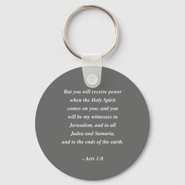 ACTS 1:8 Bible Verse Key Ring (Front)