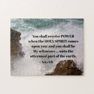 Acts 1:8 You shall receive POWER Bible Verse Jigsaw Puzzle