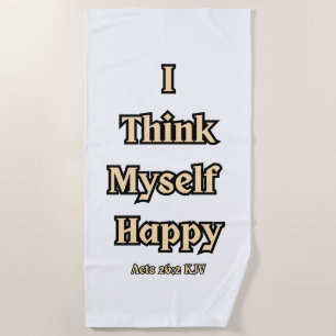 Acts 26:2 KJV Bible Verse Quote Beach Towel
