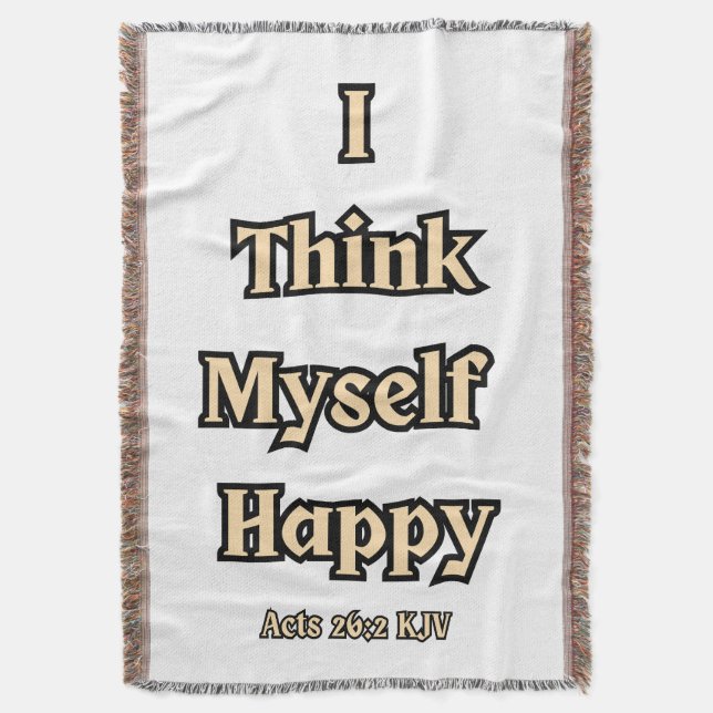 Acts 26:2 KJV Bible Verse Quote Throw Blanket (Front Vertical)