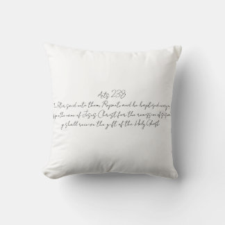 Acts 2:38 Throw Pillow Bible Verse Jesus