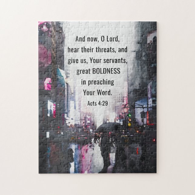 Acts 4:29 O Lord Give Great Boldness Bible Verse Jigsaw Puzzle (Vertical)
