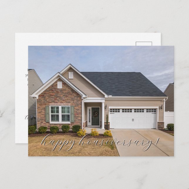 Actual Photo Realtor Happy Housiversary Postcard (Front/Back)