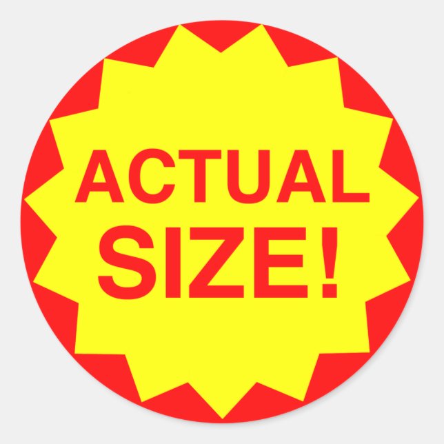 Actual size! classic round sticker (Front)