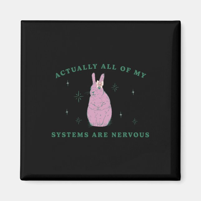 Actually All Of My Systems Are Nervous Funny Menta Magnet (Front)