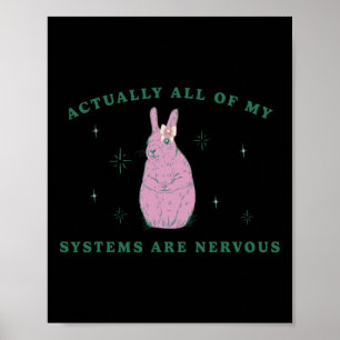 Actually All Of My Systems Are Nervous Funny Menta Poster