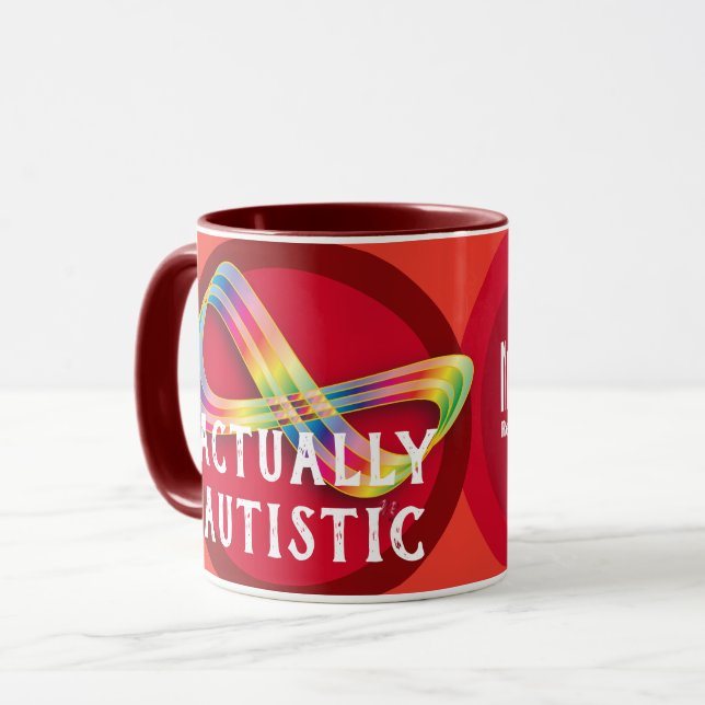 Actually Autistic Rainbow Infinity Coffee Mug (Front Left)